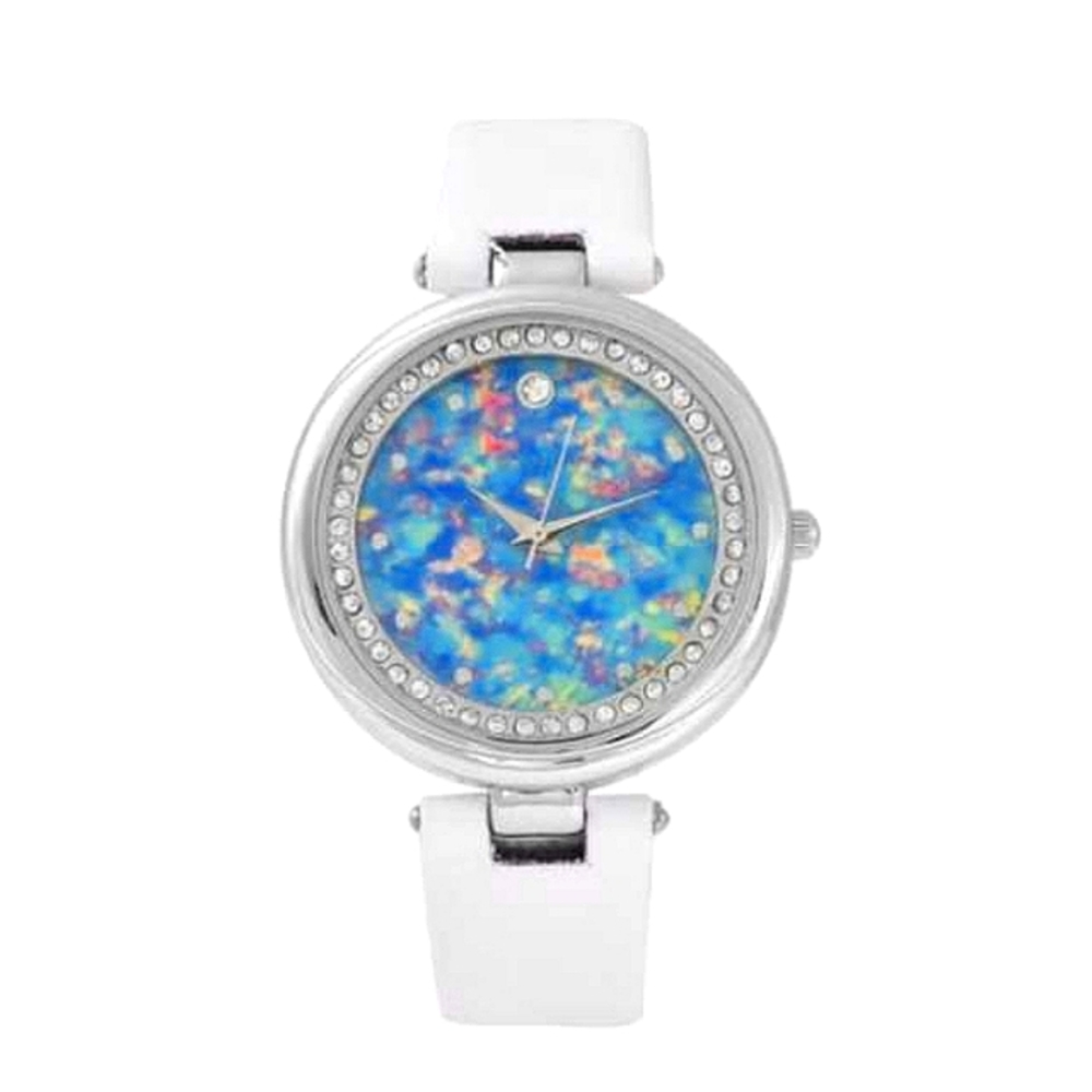 GENOA Austrian Crystal Quartz Japanese Movement W/ Visually Simulated Opal